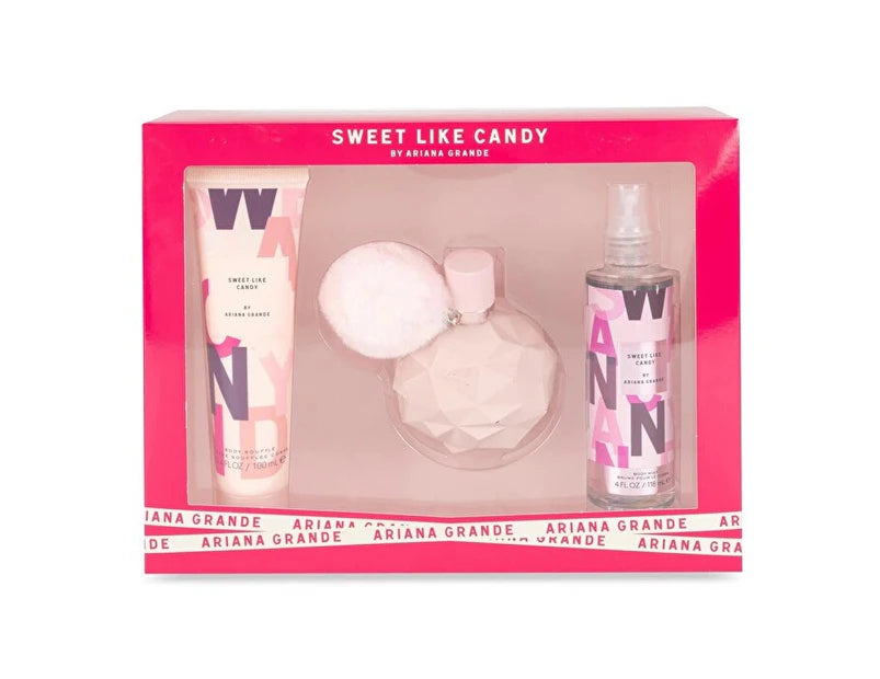 Sweet Like Candy Ariana Grande 3.4oz EDP & 3.4oz Body Souffle & 4oz Bo