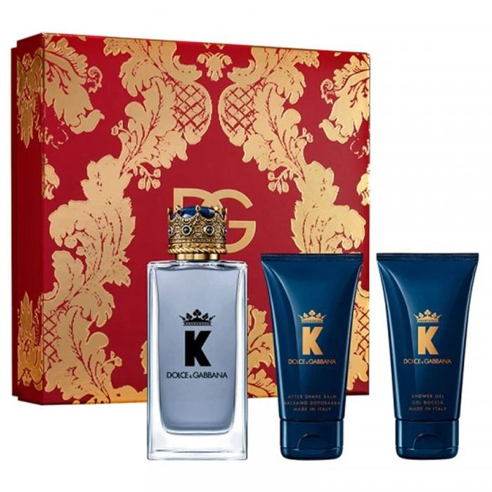 Dolce & Gabbana King (K) Gift Set 3.3oz EDT & 1.6oz ASB & 1.6oz SG