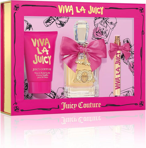 Viva La Juicy W 3.4 OZ&.33 OZ EDP &4.2 OZ body Souffle General Juicy Couture