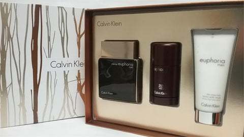 Euphoria Intense for Men by Calvin Klain EDT 3.4Oz /Deo 2.6Oz /A.S. 3.4Oz General Aura Fragrance