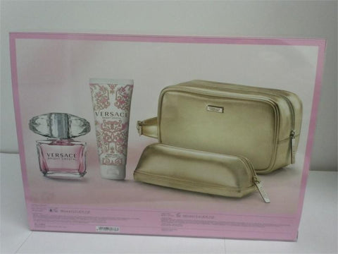 Versace Bright Crystal Women 3.0 Oz /3.4 Oz Body Lotion/Versace Trousse/Bag General Versace