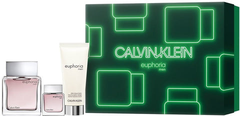 Euphoria Men Gift Set 3.3oz EDT & .5oz EDT & 3.3oz Shower Gel General Calvin Klein