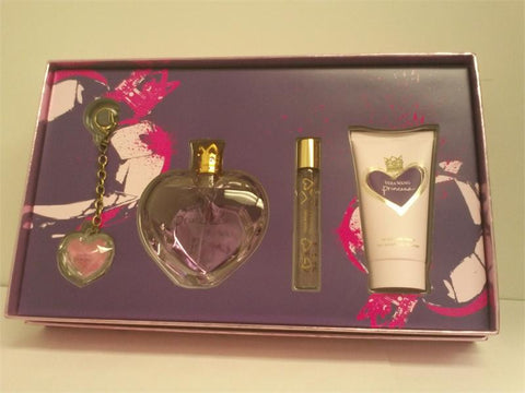 Vera Wang Princess 3.4 Oz /2.5 Oz Body Lotion/.33 Oz Rollerball/0.07 Oz Lipgloss Keychain for Women General Vera Wang