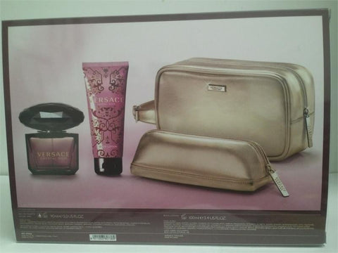 Versace Crystal Noir for Women by Versace EDP 3.0 Oz./ B. L. 3.4 Oz./ 2 Versace Trousse General Versace