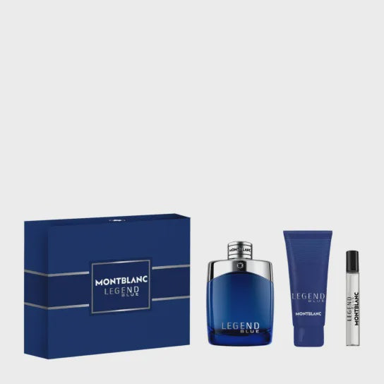 Mont Blanc Legend Blue Set 3.3oz EDP & .25oz Mini & 3.3oz Shower Gel