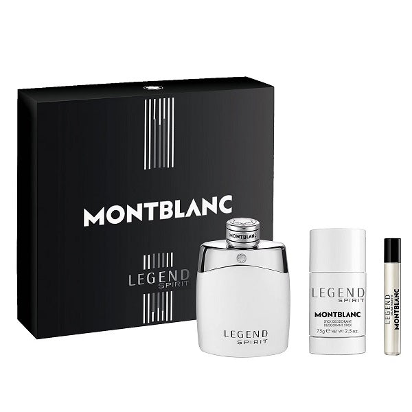 Mont Blanc Legend Spirit For Men 3.3oz EDT & 0.25 Mini & Deo Stick General Mont Blanc