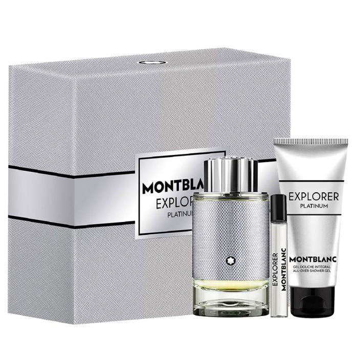 LIGHT BLUE &MONT BLANC PLATINUM セット Mont Blanc Explorer Platinum Set 3.4oz EDP & .25oz EDP & 3.4