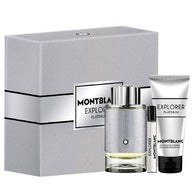 Mont Blanc Explorer Platinum Set 3.4oz EDP & .25oz EDP & 3.4oz SG