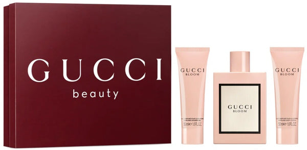 Gucci Bloom Gift Set 3.3oz EDP & 3.3oz Body Lotion & 3.3oz Shower Gel