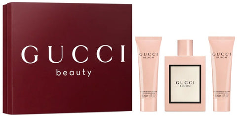 Gucci Bloom Gift Set 3.3oz EDP & 3.3oz Body Lotion & 3.3oz Shower Gel