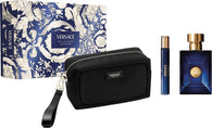 Versace Dylan Blue Men Set 3.4oz EDT & .34oz EDT Mini & Black Trousse