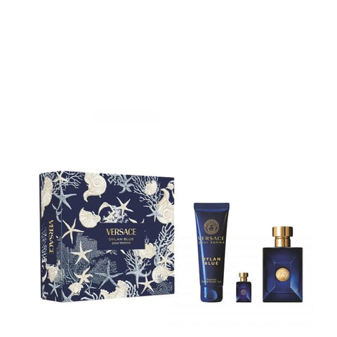 Versace Dylan Blue Men Set 3.4oz EDT & .34oz EDT & 5oz SG General Versace
