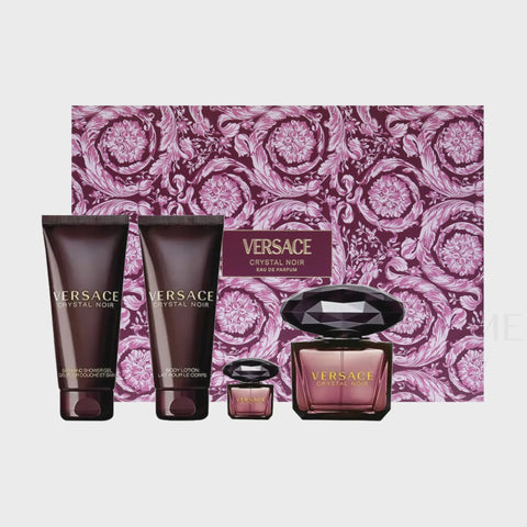 Versace Crystal Noir EDP Women Set 3.4oz EDP & 3.4oz BL & 3.4oz SG & .17oz Mini