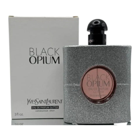 Black Opium Glitter for Women EDP General Yves Saint Laurent 3.0 OZ Tester Box (same liquid, plainer box)