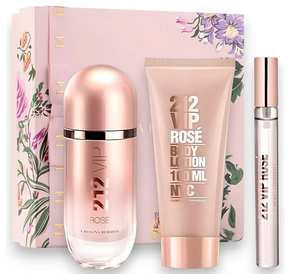 212 VIP Rose Set 2.7oz EDP & .34oz EDP & 3.4oz Body Lotion