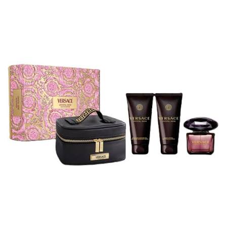 Versace Crystal Noir 3oz EDP & 3.4oz SG & 3.4oz BL & Bag General Versace