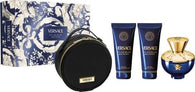 Versace Dylan Blue Women Set 3.4oz EDP & 3.4oz Body Lotion & 3.4oz Shower Gel & Cosmetics Bag General Versace