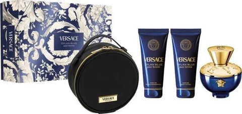 Versace Dylan Blue Women Set 3.4oz EDP & 3.4oz Body Lotion & 3.4oz Shower Gel & Cosmetics Bag General Versace