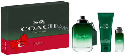 Coach Green Men Set 3.3oz EDT & 3.3 Shower Gel & 0.5oz Mini