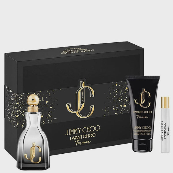 Jimmy Choo I Want Choo Forever Set 3.3oz EDP & 3.3oz BL & .25oz Mini