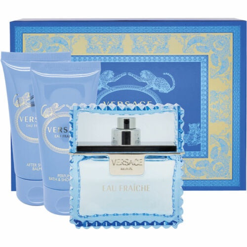 Versace Man Eau Fraiche 1.7oz EDT & 1.7oz SG & 1.7oz ASB