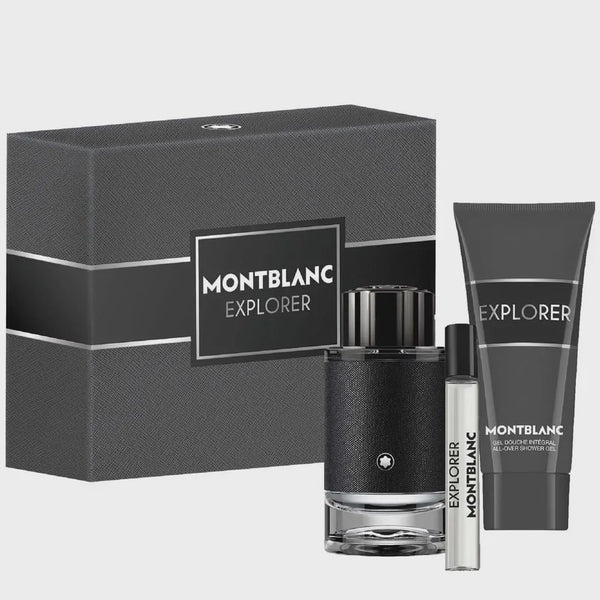 Mont Blanc Explorer Men Gift Set 3.4oz EDP & .25oz EDP & 3.4 SG