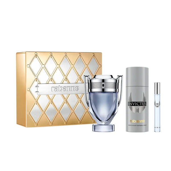Invictus Gift Set 3.4oz EDT & 5.1oz Deodorant Spray & .34oz Travel Sprayv