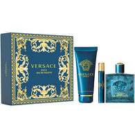 Versace Eros Men Gift Set 3.4oz EDT & .34oz Mini & 5oz Shower Gel