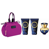 Versace Dylan Blue Women Set 3.4oz EDP & 0.3oz EDP Mini & Cosmetics Bag