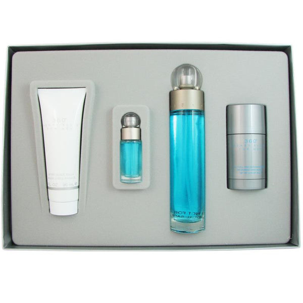 360 By PERRY ELLIS EDT 3.4oz/.25oz/A.S. 3.0oz/ Deo 2.75oz For Men - Aura Fragrances