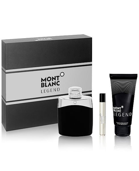 Mont Blanc Legend Gift Set 3.3oz EDT General Mont Blanc 3.3oz+3.3oz ASB+.25oz Mini