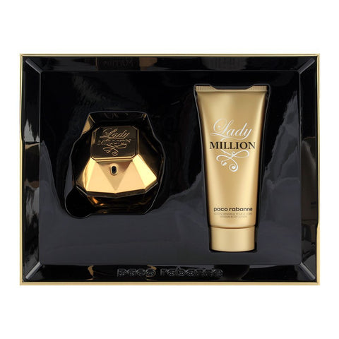 Lady Million  Paco Rabanne EDP 2.7 Oz &  3.4 Oz Body Lotion