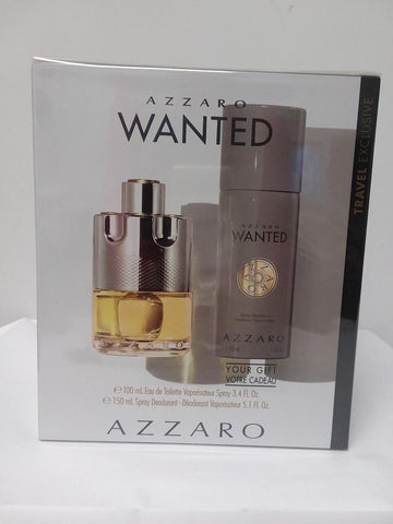 Azzaro Wanted for Men Gift Set 3.4Oz EDT/5.1Oz Deodorant