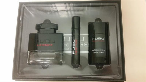 FUBU HERITAGE For Men By FUBU EDT 3.4oz/ .68oz/ Deo 2.5 OZ. - Aura Fragrances
