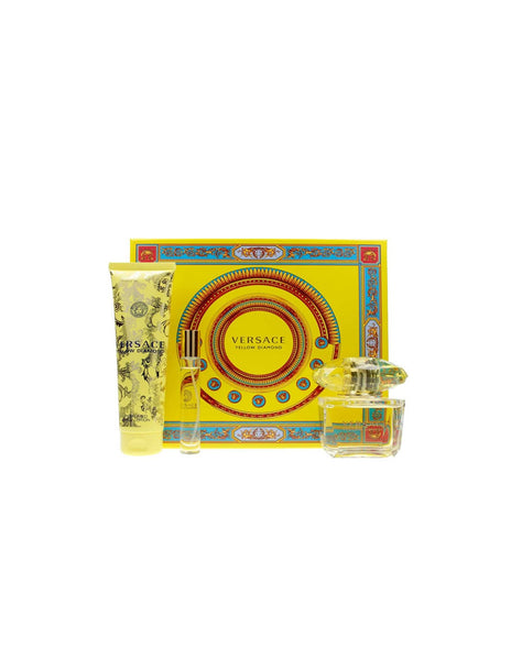 Versace Yellow Diamond Women 3oz EDT & .3oz Mini & 5oz Body Lotion General Versace