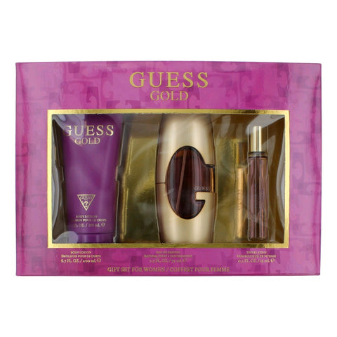 Guess Gold Set 2.5oz EDP & 6.7oz Body Lotion & .5oz Mini