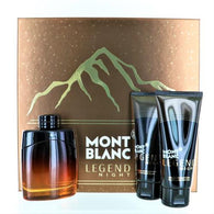 Mont Blanc Legend Night Set 3.3oz EDP & 3.3oz ASB & 3.3oz Shower Gel