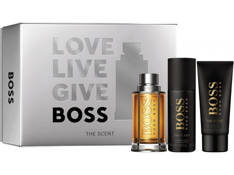 Boss The Scent Men Set 3.3oz EDT & 3.6oz Deo & 3.4oz SG