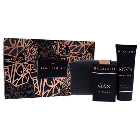 Bvlgari Man in Black Set 3.4oz EDP & 2.5oz After Shave Balm & Pouch