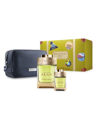 Bulgari Man Wood Neroli 3.4oz EDP & .5oz Travel Spray & Bag General Bvlgari