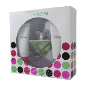 Britney Spears Believe Gift Set 3.3 OZ/3.3 BODY SOUFFLE/3.3 OZ SHOWER GEL - Aura Fragrances