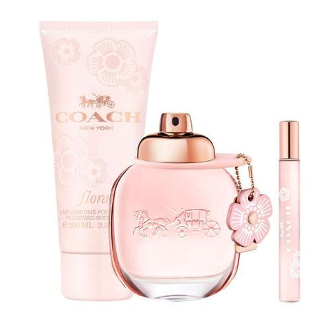 Coach Floral Travel Set 3oz EDP & 3.3 Body Lotion & .25oz Mini