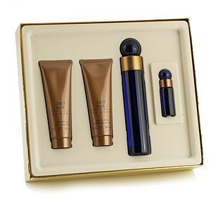 360 Blue Perry Ellis for Women 4 pcs  3.4 oz/ 3.4 oz body lotion/3.4 oz shower gel/mini - Aura Fragrances
