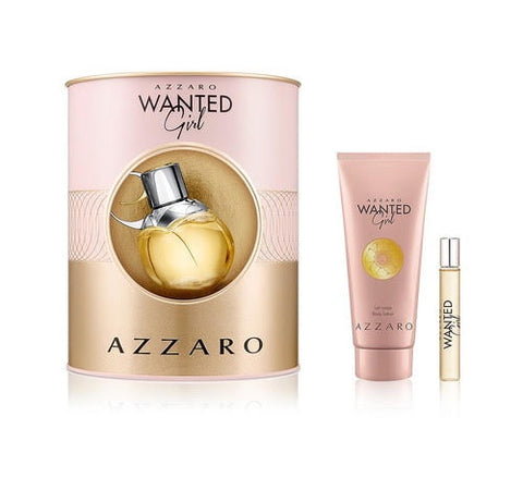 Azzaro Wanted Girl  EDP Gift Set 2.7oz & .2 Travel & 3.4 Body Lotion