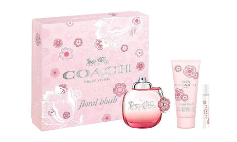Coach Floral Blush Gift Set 3oz EDP & 3.3oz BL & .25oz Mini
