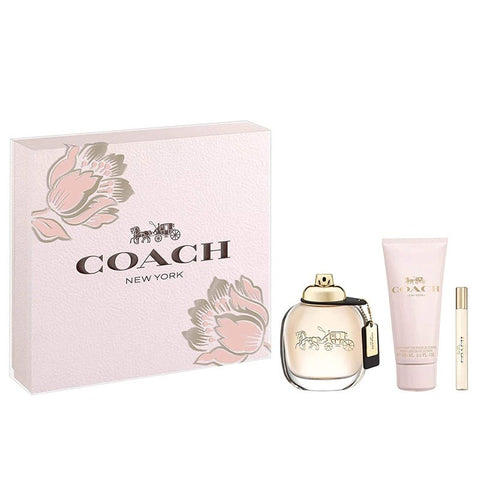 Coach Women Eau de Toilette Set 3oz EDT & 3.3oz BL & .25oz Mini