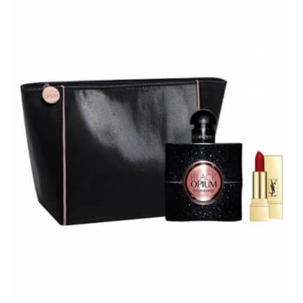 Black Opium for Women by YSL Gift Set 3oz EDP/Lipstick/Bag