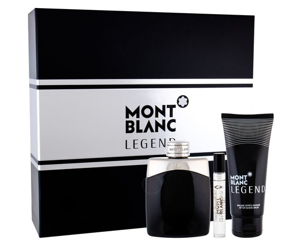 Mont Blanc Legend Gift Set 3.3oz EDT & 0.25 EDT Mini & 3.3 Shower Gel General Mont Blanc