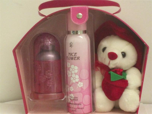 Nice Flower EDP 3.3 Oz/5.0 Oz Deodorant/Teddy Bear for Women General Aura Fragrance
