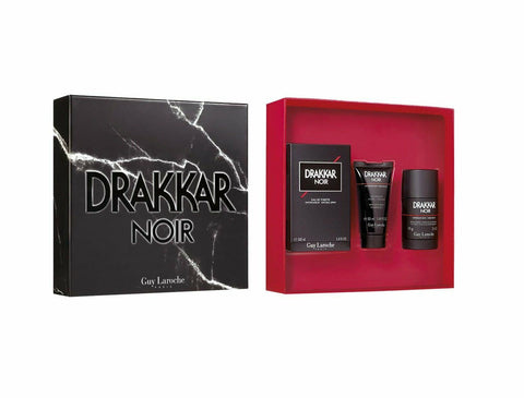 Drakkar Noir for Men by Guy Laroche Set 3.4oz & 1.7oz Shower Gel & 2.6oz Deodorant